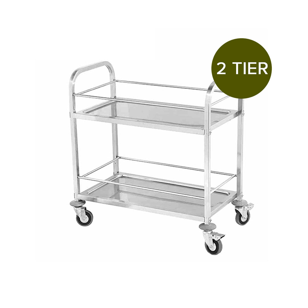 Premium 2X 2 Tier 95x50x95cm Stainless Steel Drink Wine Food Utility Cart Large - image7