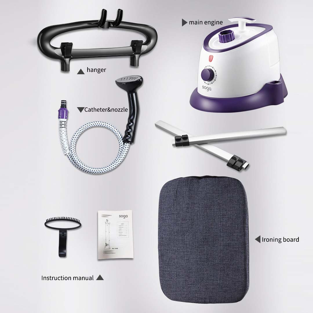 Garment Steamer Vertical Twin Pole Clothes 1700ml 1800w Steaming Kit Purple - image7
