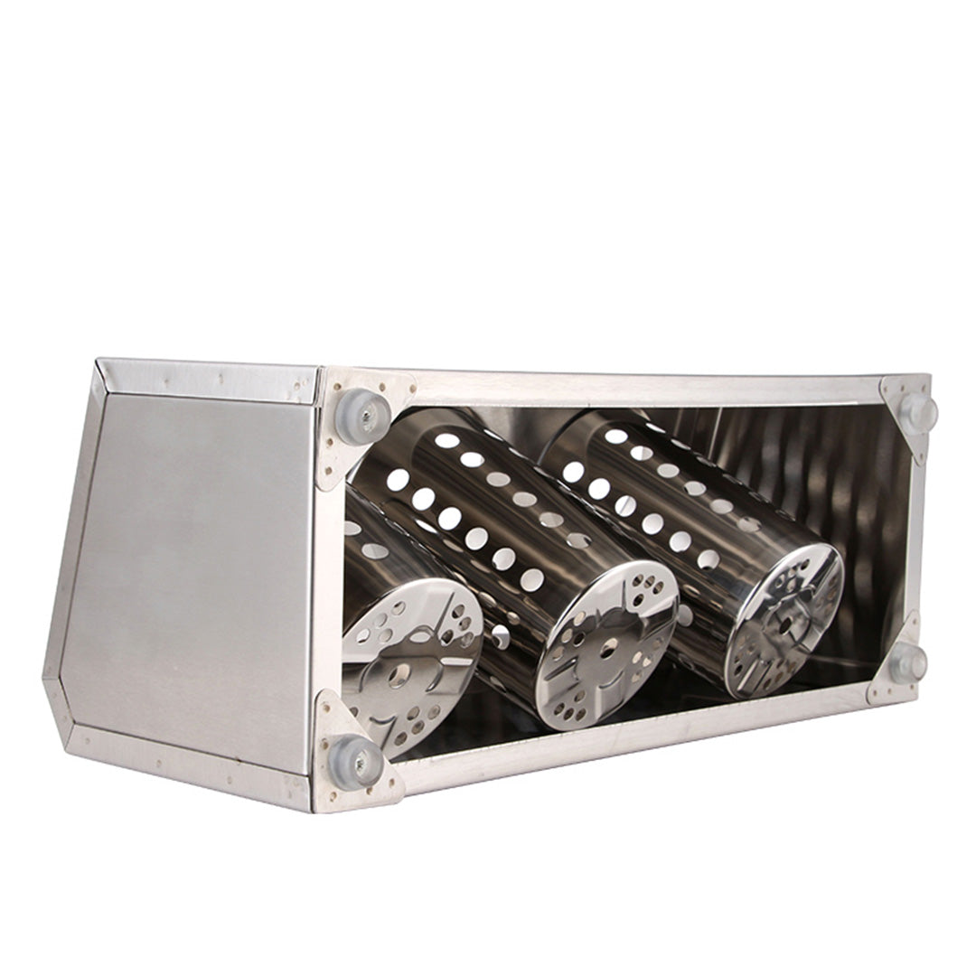 Premium 2X 18/10 Stainless Steel Commercial Conical Utensils Cutlery Holder with 3 Holes - image7