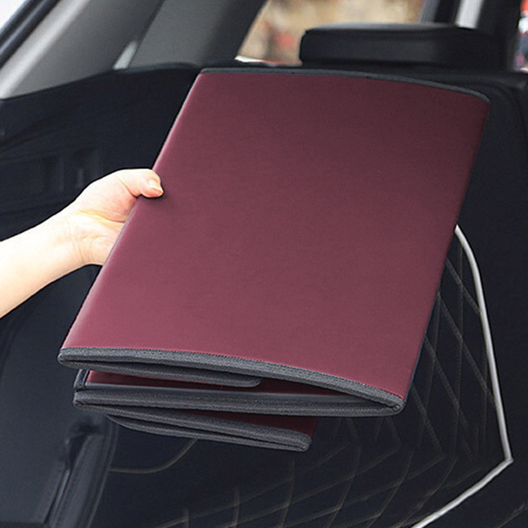 Premium 4X  Leather Car Boot Collapsible Foldable Trunk Cargo Organizer Portable Storage Box Red Small - image7