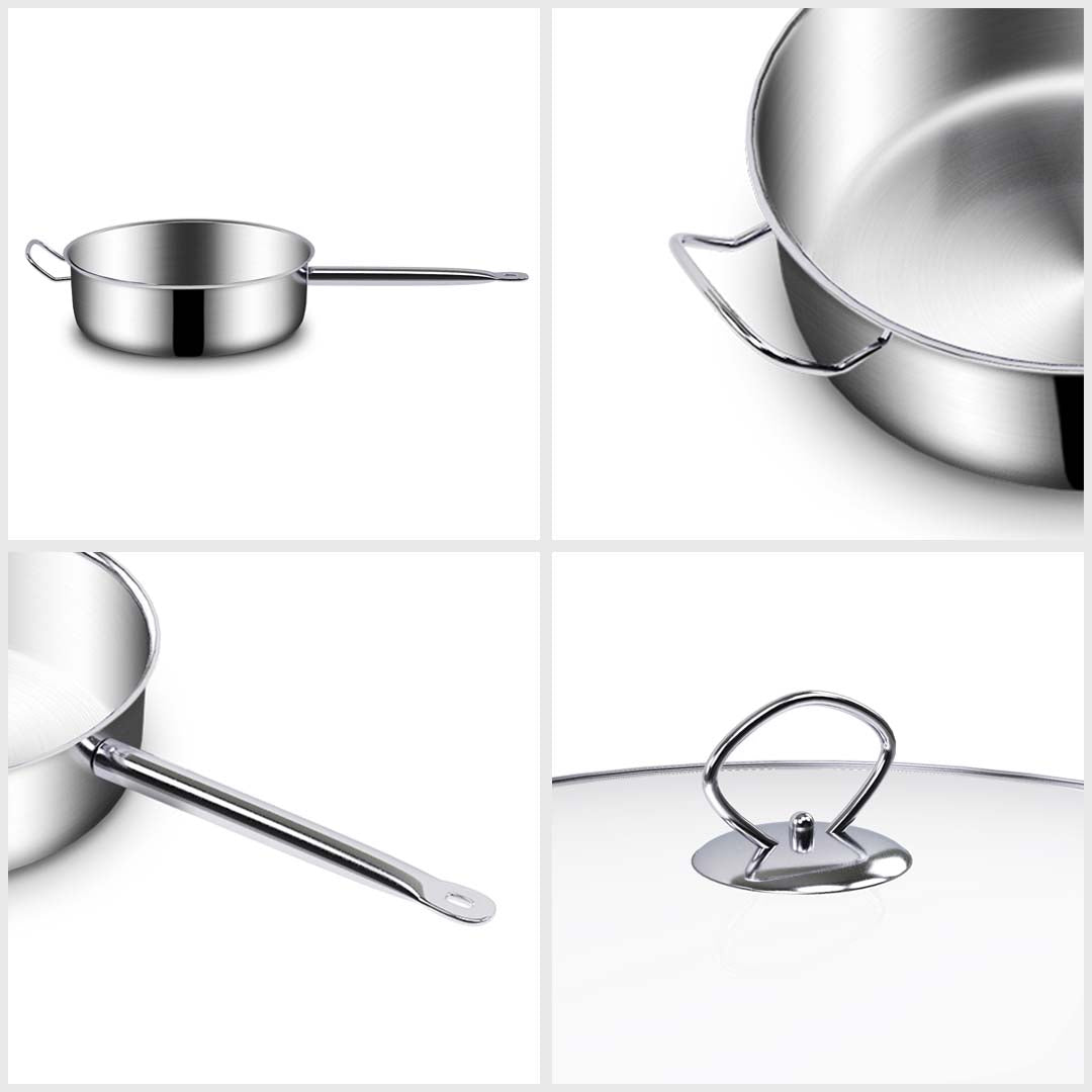 Premium 2X 28cm Stainless Steel Saucepan Sauce pan with Glass Lid and Helper Handle Triple Ply Base Cookware - image7