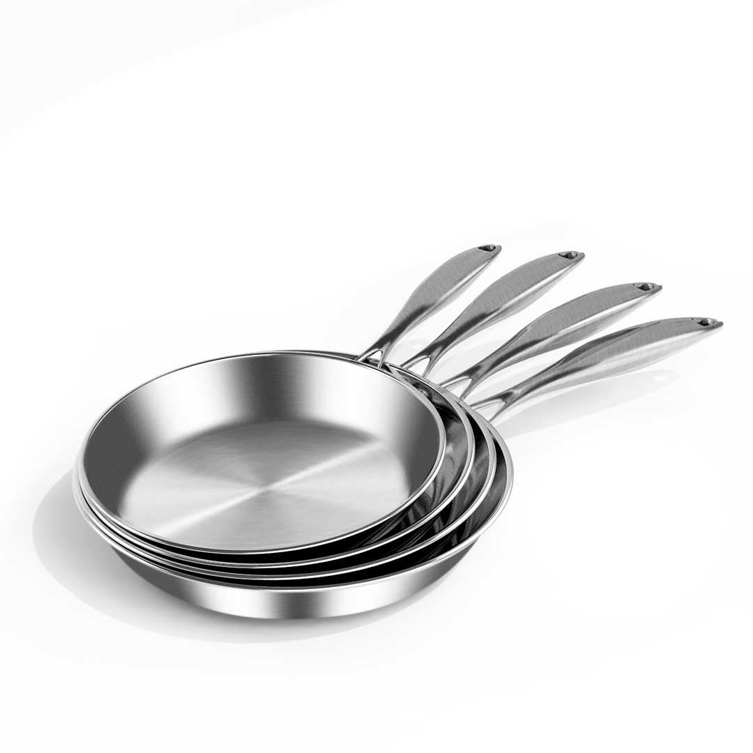 Premium Stainless Steel Fry Pan 24cm 36cm Frying Pan Top Grade Induction Cooking - image8