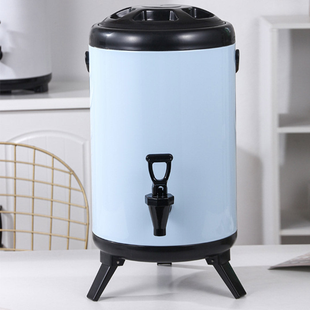 Premium 8X 14L Stainless Steel Insulated Milk Tea Barrel Hot and Cold Beverage Dispenser Container with Faucet White - image8