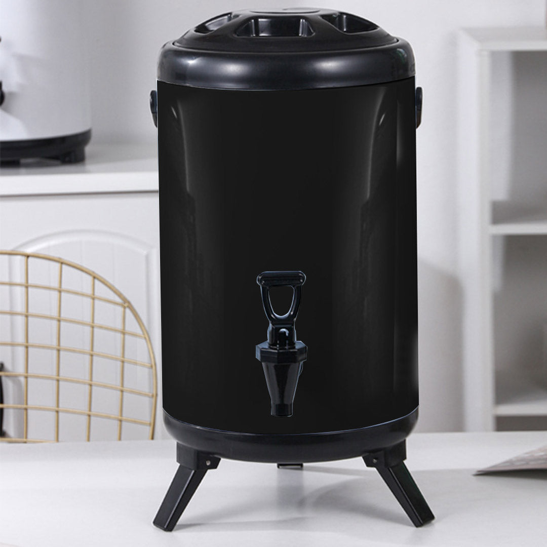 8X 18L Stainless Steel Insulated Milk Tea Barrel Hot and Cold Beverage Dispenser Container with Faucet Black - image8