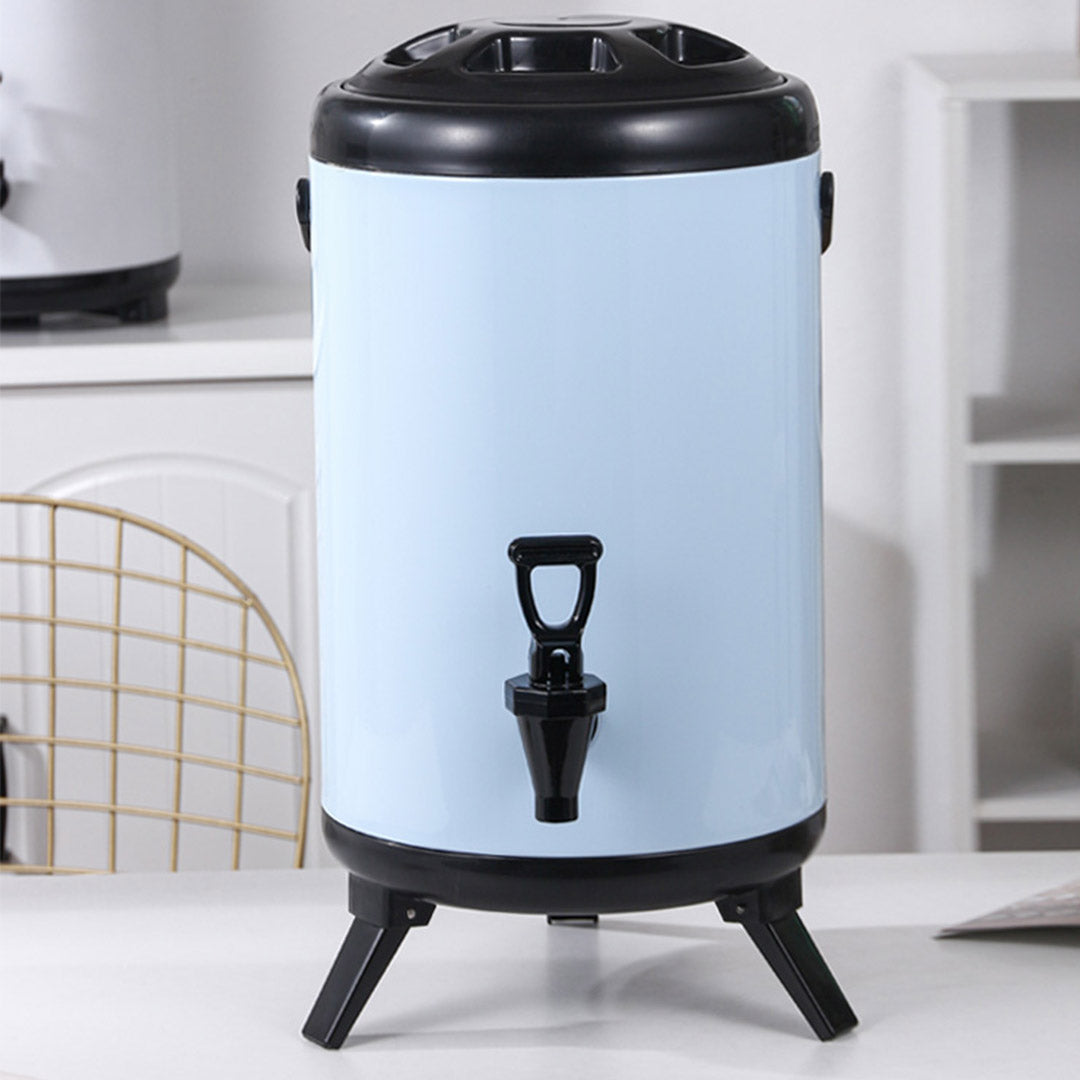 Premium 16L Stainless Steel Insulated Milk Tea Barrel Hot and Cold Beverage Dispenser Container with Faucet White - image8