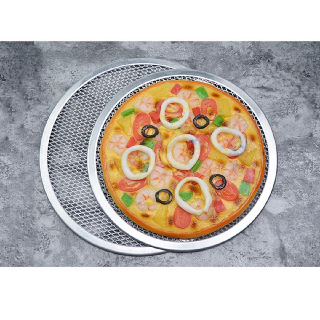 Premium 2X 12-inch Round Seamless Aluminium Nonstick Commercial Grade Pizza Screen Baking Pan - image8