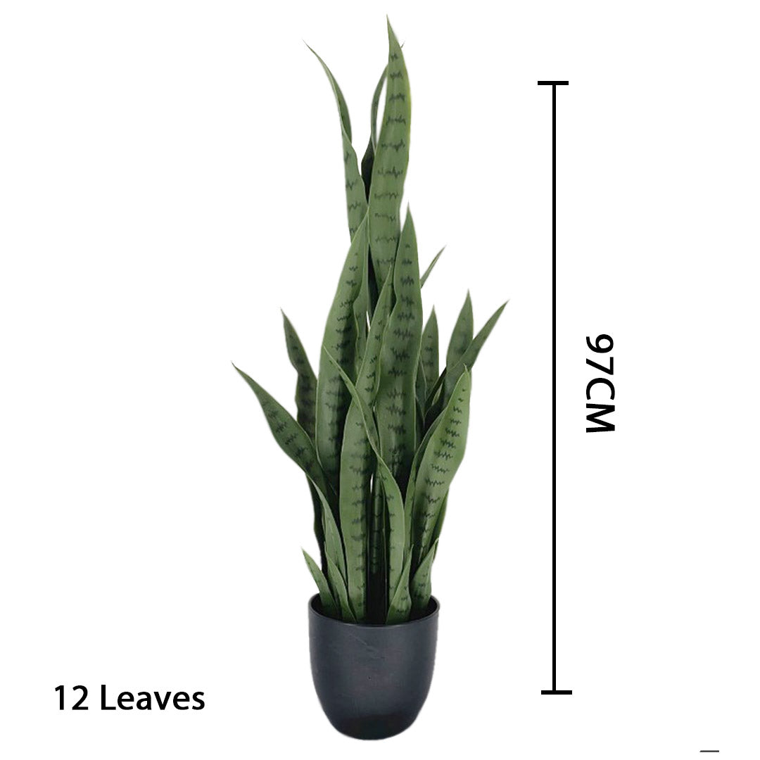 Premium 2X 97cm Artificial Indoor Snake Sansevieria Plant Fake Decoration Tree Flower Pot - image8