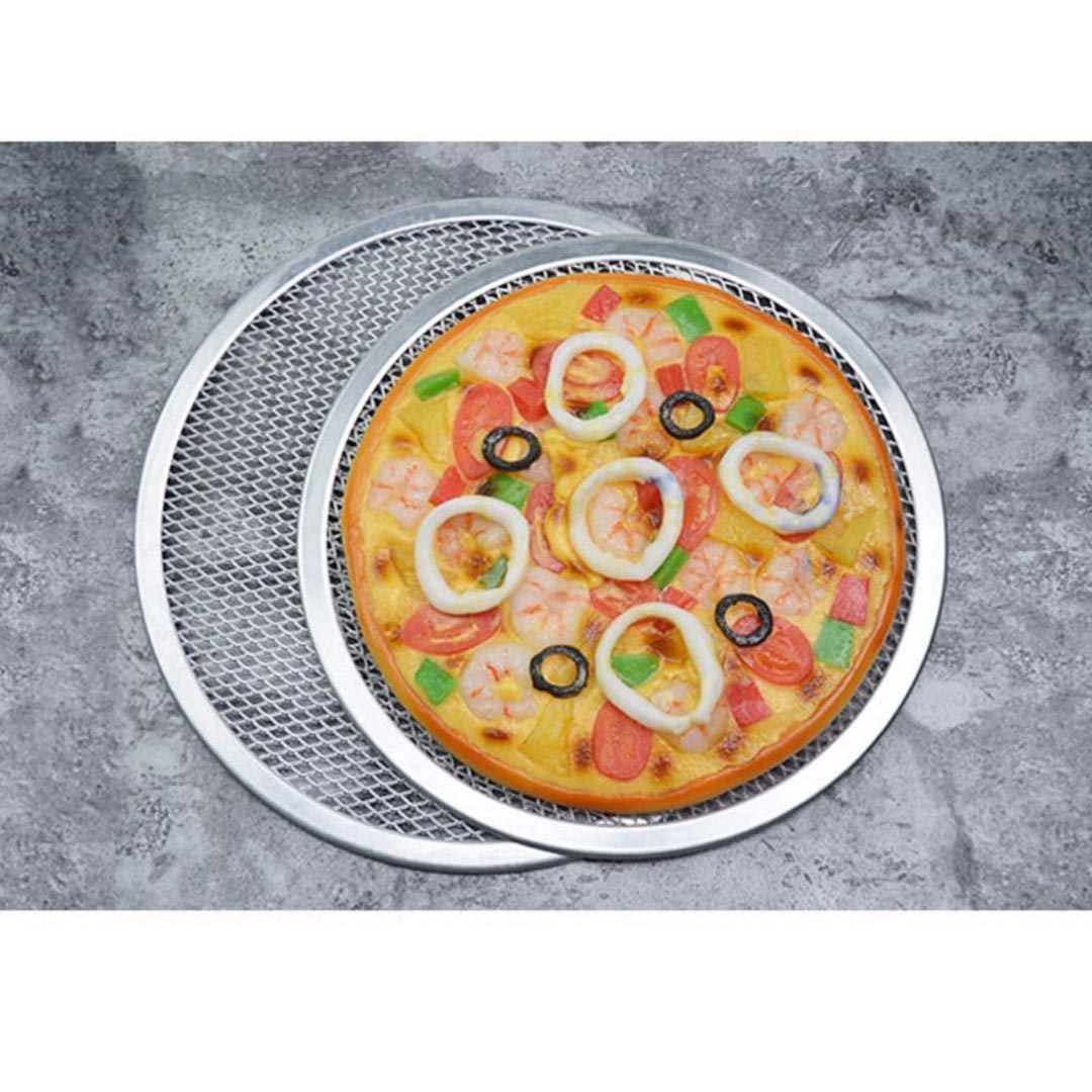 Premium 6X 10-inch Round Seamless Aluminium Nonstick Commercial Grade Pizza Screen Baking Pan - image9