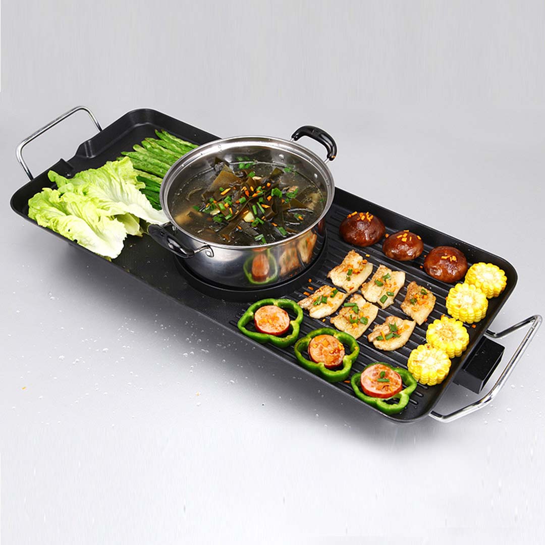 Premium Electric Steamboat Asian Hot Pot Soup Maker Fondue Teppanyaki Hotpot Grill - image8