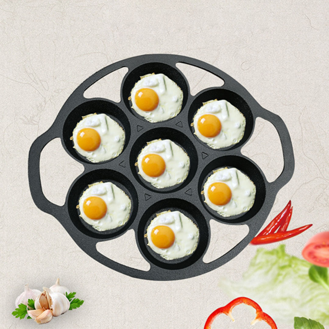 Premium 2X 32cm Cast Iron Takoyaki Fry Pan Octopus Balls Maker 7 Hole Cavities Grill Mold - image8