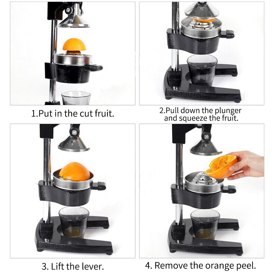 Premium Commercial Manual Juicer Hand Press Juice Extractor Squeezer Orange Citrus Black - image8