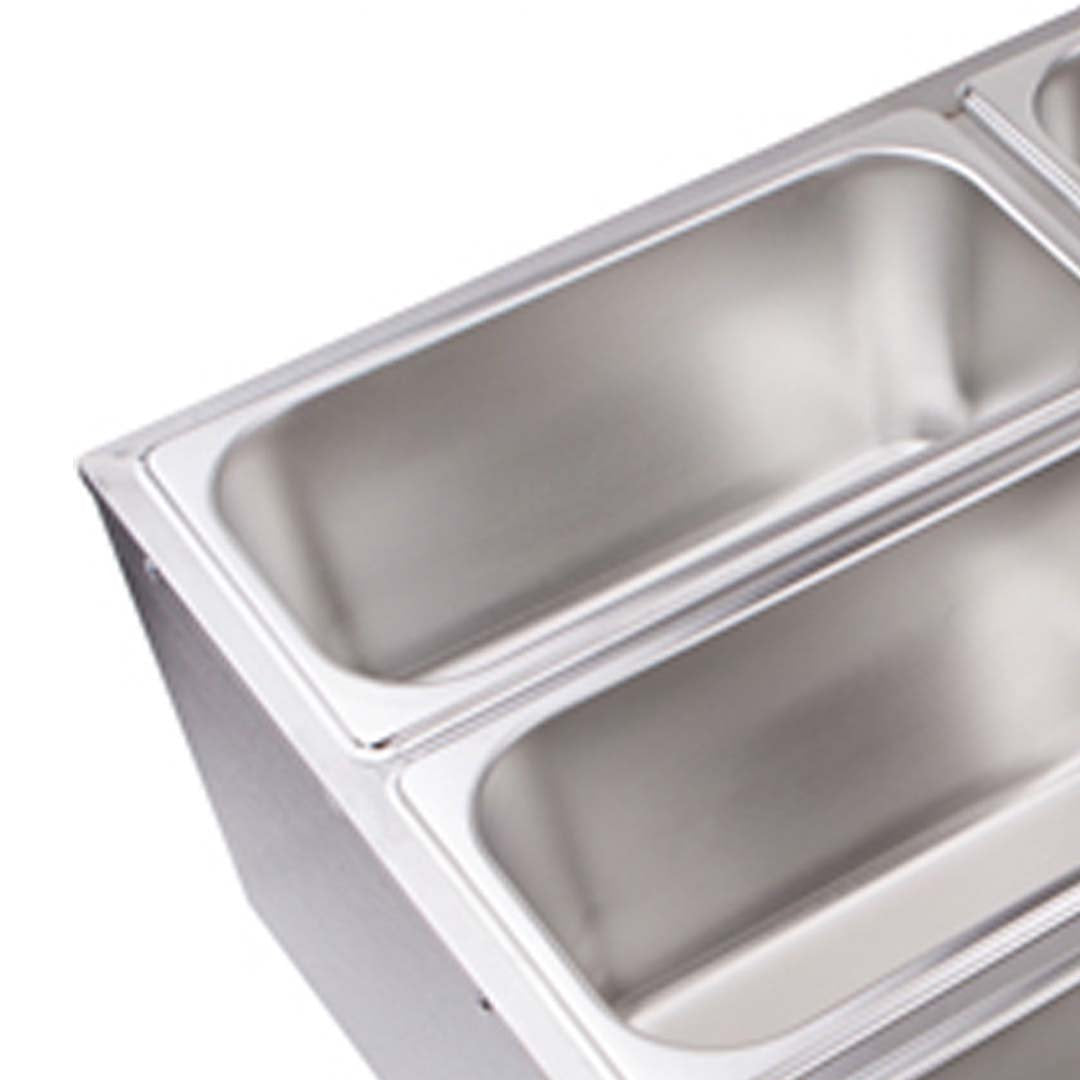 Premium 2X Stainless Steel 4 X 1/2 GN Pan Electric Bain-Marie Food Warmer with Lid - image8