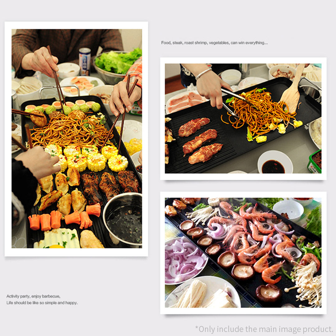 Premium 48cm Electric BBQ Grill Teppanyaki Tough Non-stick Surface Hot Plate Kitchen 3-5 Person - image9