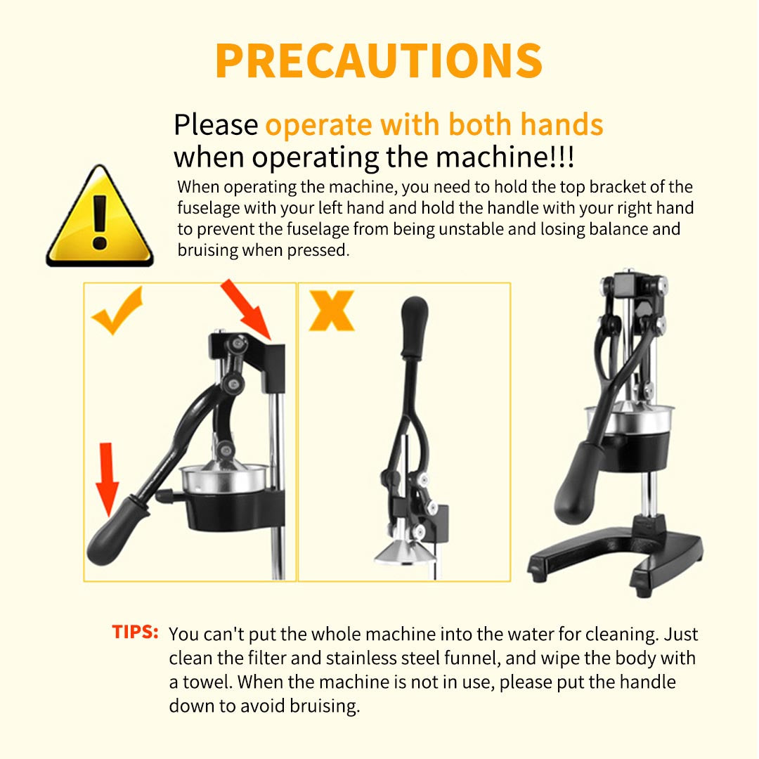 Premium 2x Commercial Manual Juicer Hand Press Juice Extractor Squeezer Black - image9
