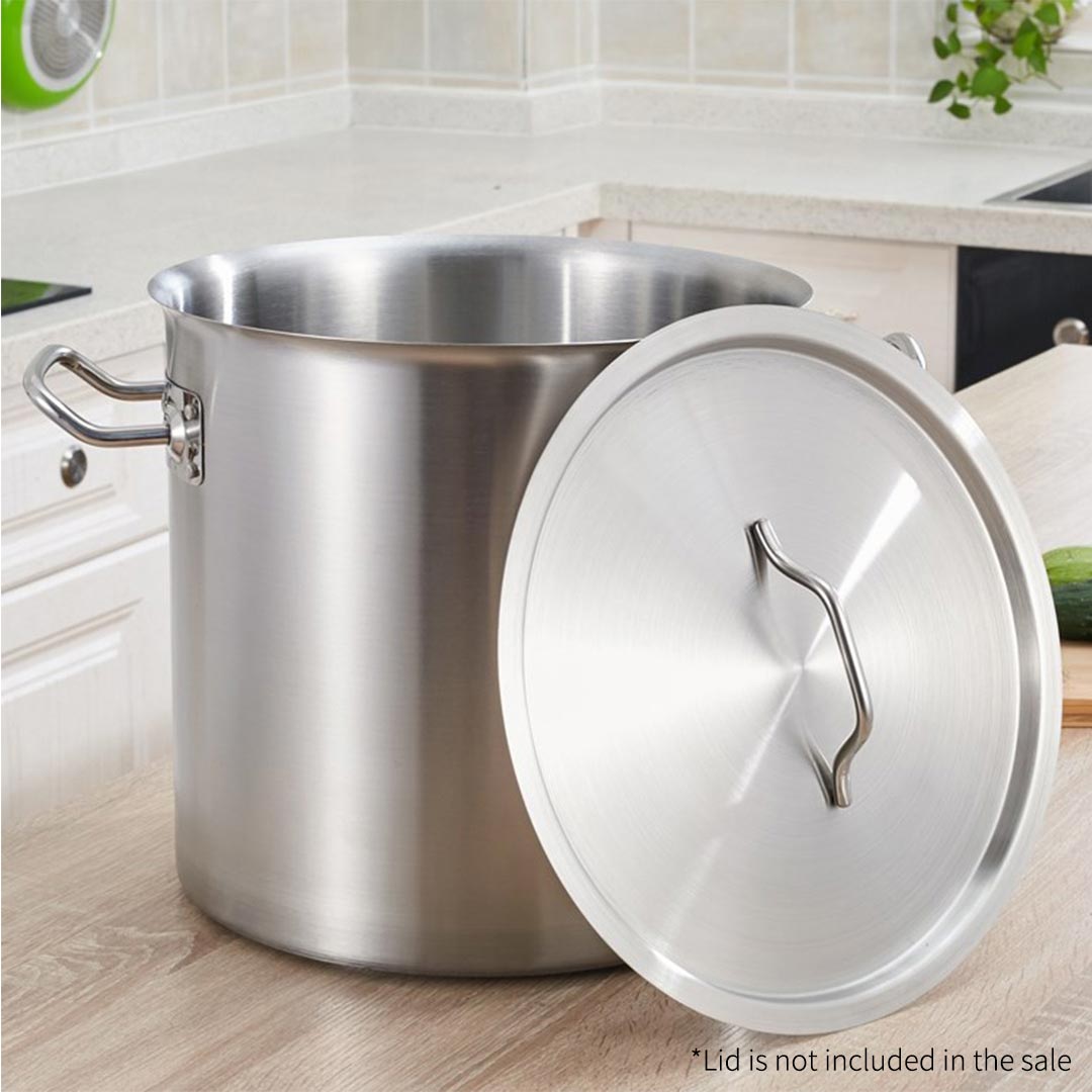 Premium Stock Pot 130L Top Grade Thick Stainless Steel Stockpot 18/10 Without Lid - image10