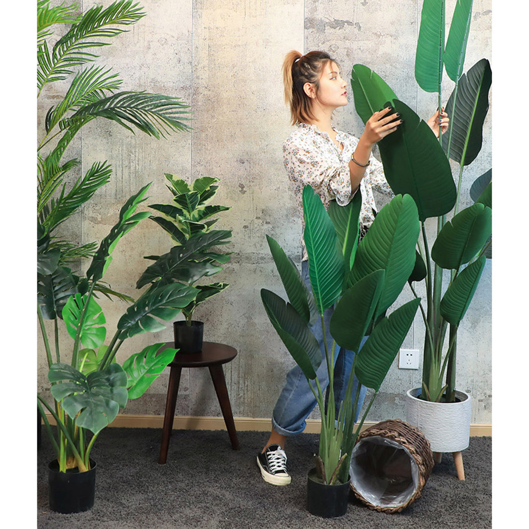 Premium 4X 180cm Green Artificial Indoor Nordic Wind Traveler Banana Plant Fake Decorative Tree - image10