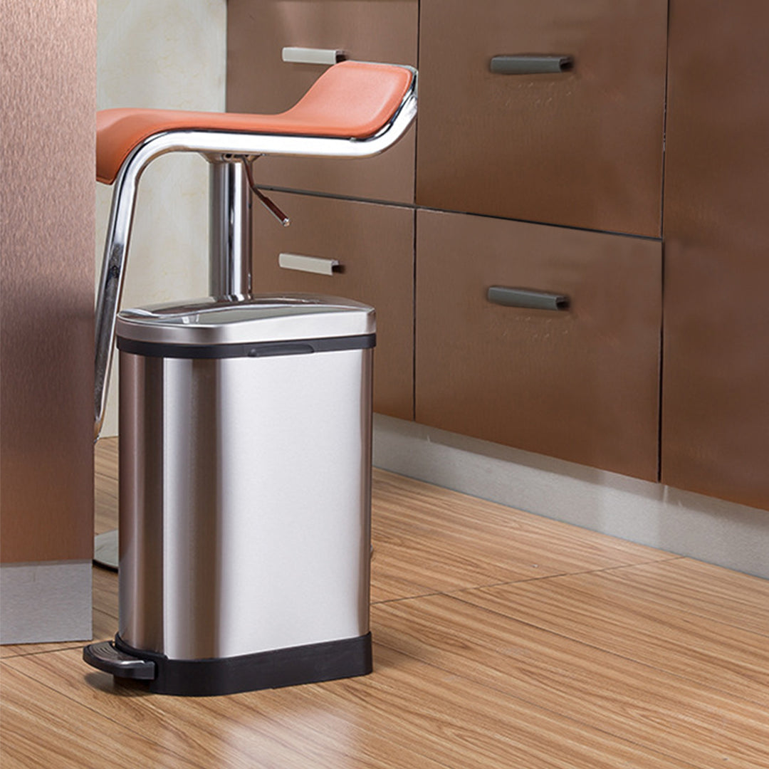 Premium 2X Foot Pedal Stainless Steel Rubbish Recycling Garbage Waste Trash Bin 10L U - image10