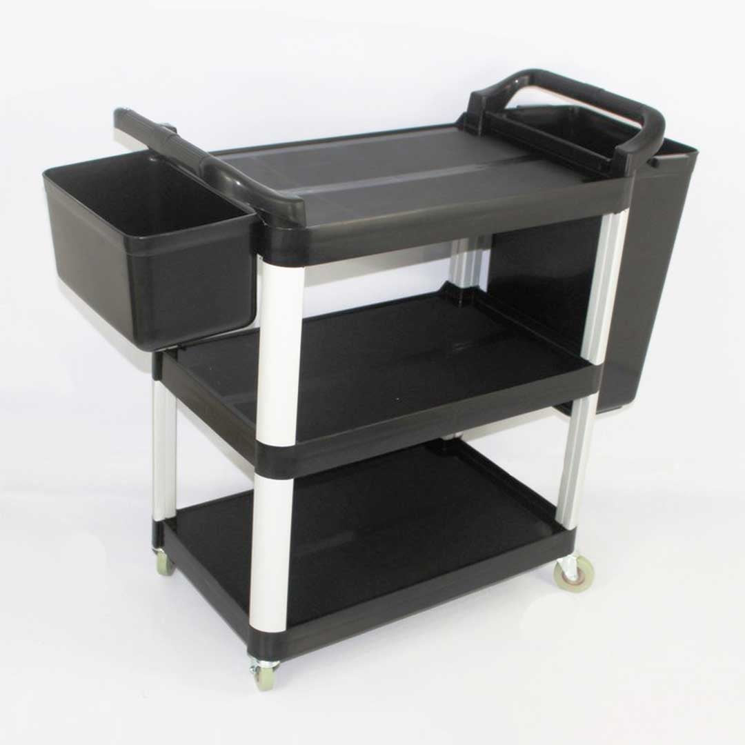 Premium 2x Food Trolley Large & Small Utility Cart Waste Storage Bin - image10