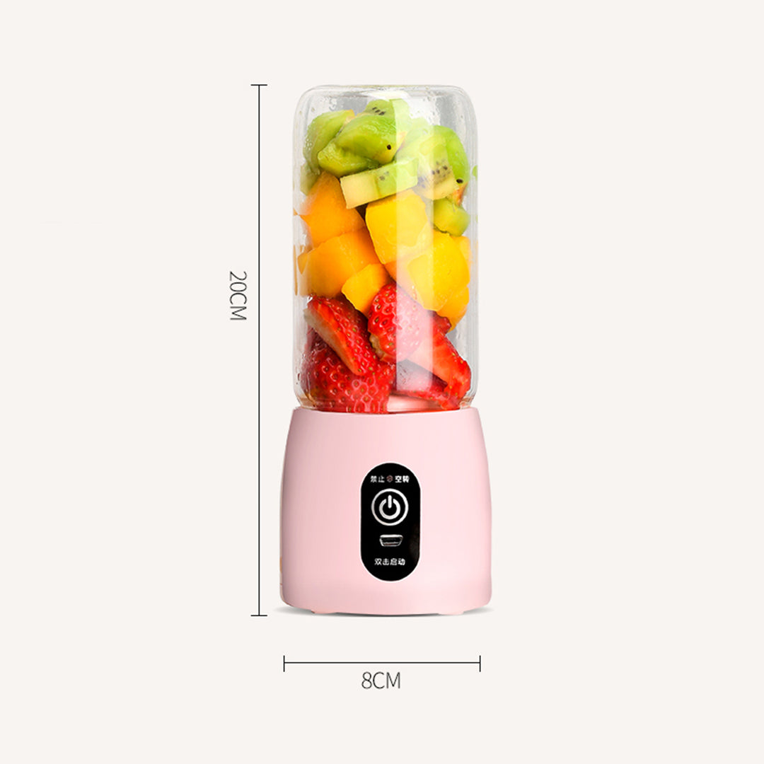 Premium 2X Portable Mini USB Rechargeable Handheld Juice Extractor Fruit Mixer Juicer Pink - image10