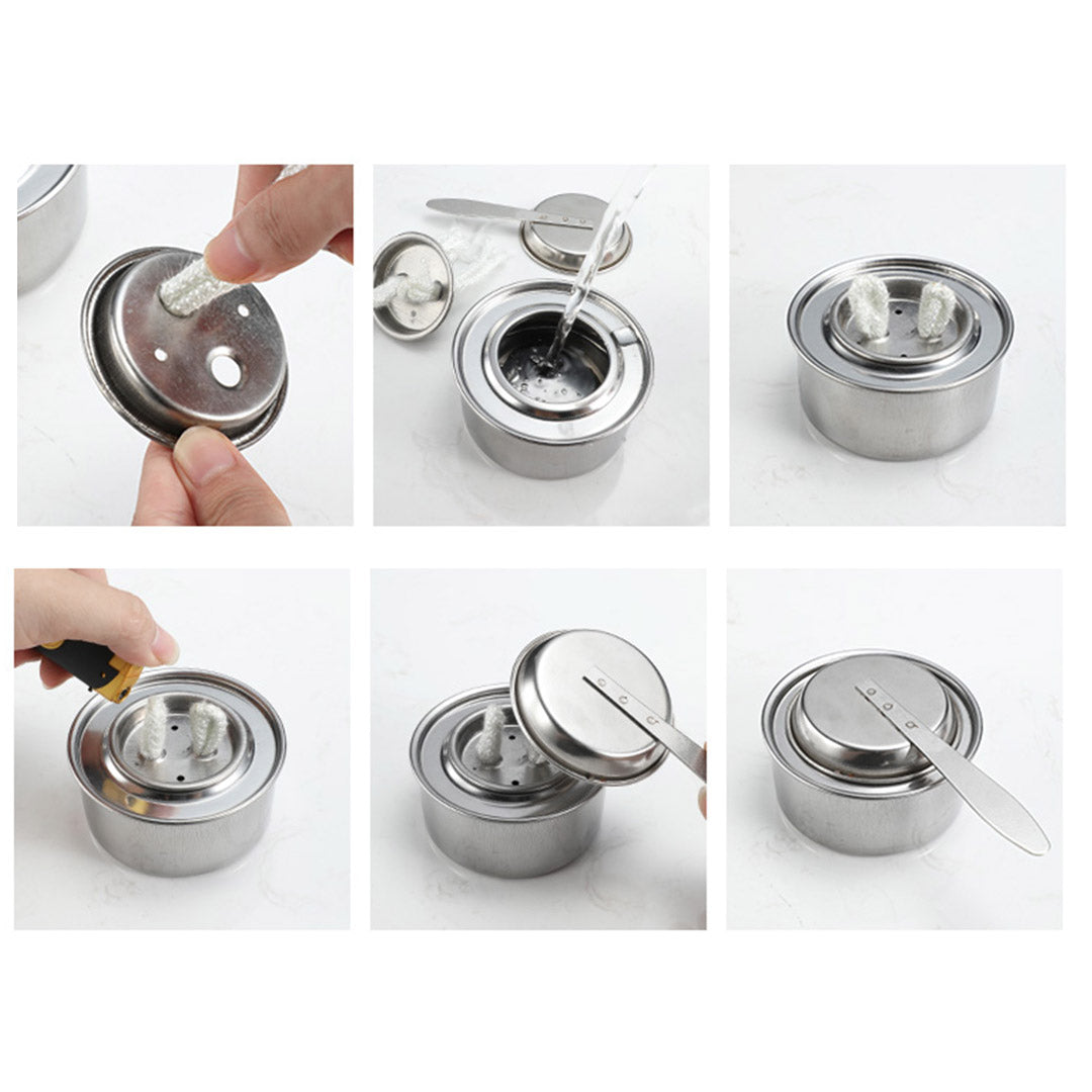 Premium Stainless Steel Mini Asian Buffet Hot Pot Single Person Shabu Alcohol Stove Burner with Lid - image11