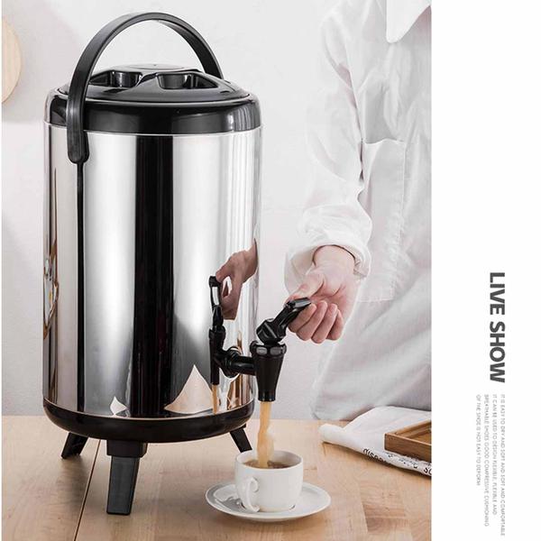 8L Portable Insulated Cold/Heat Coffee Tea Beer Barrel Brew Pot With Dispenser - image10