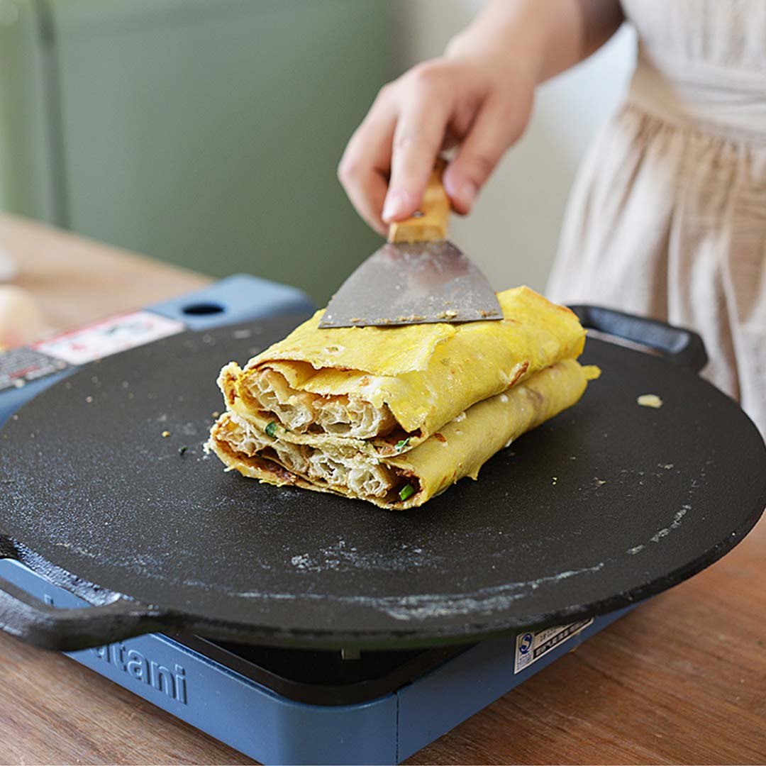 Premium 37cm Cast Iron Induction Crepes Pan Baking Cookie Pancake Pizza Bakeware - image12