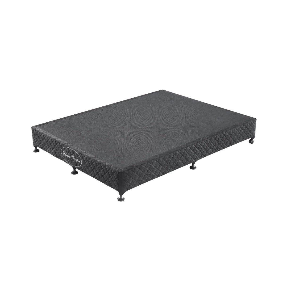 Mattress Base Ensemble King Size Solid Wooden Slat in Black with Removable Cover - image1