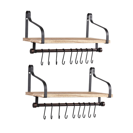 Floating Shelf Brackets Wall Shelves Mount Display Rack Storage Hook 2pcs - image1