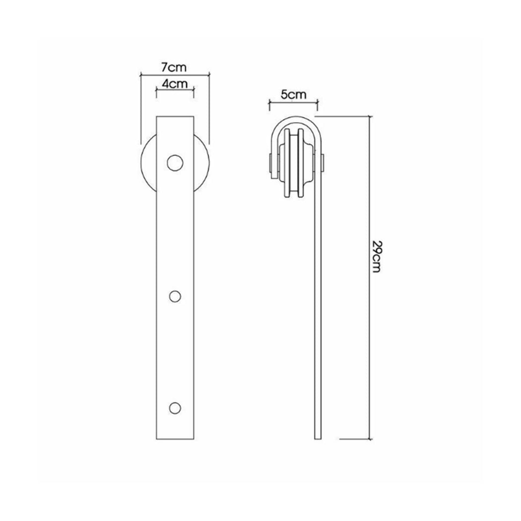 1.5M Antique Classic Style Single Sliding Barn Door Hardware Track Roller Kit - image2