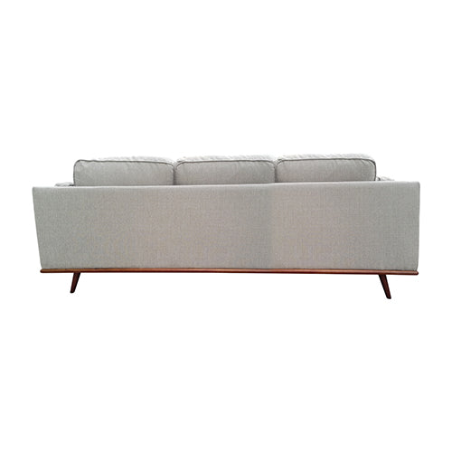 3 Seater Sofa Beige Fabric Modern Lounge Set for Living Room Couch with Wooden Frame - image5