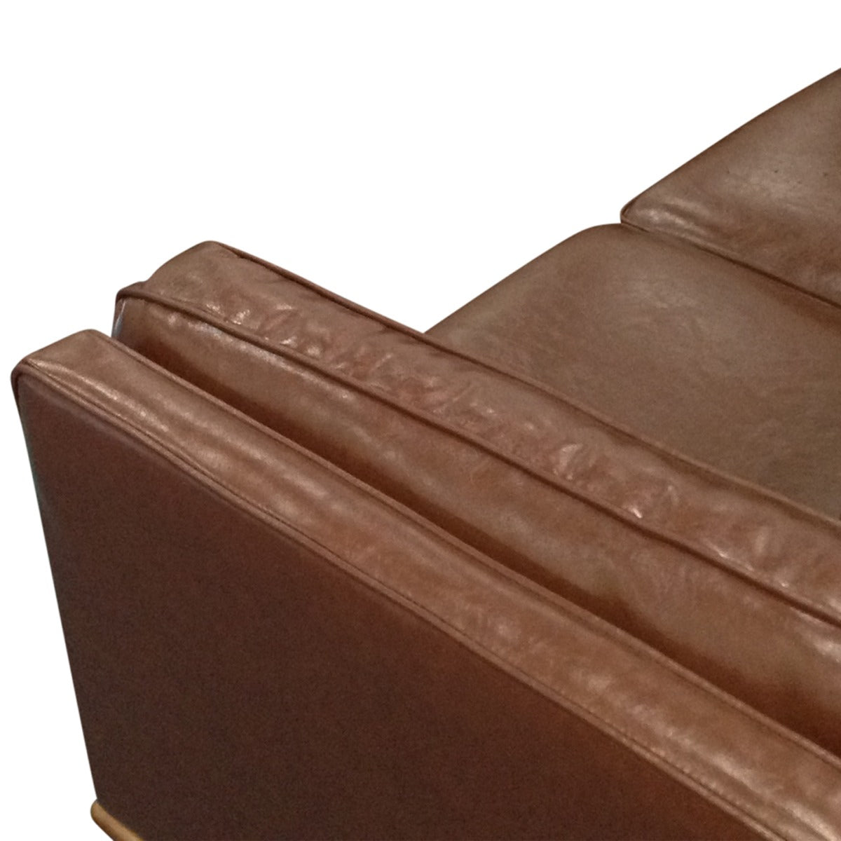 2 Seater Faux Leather Sofa Brown Modern Lounge Set for Living Room Couch with Wooden Frame - image5