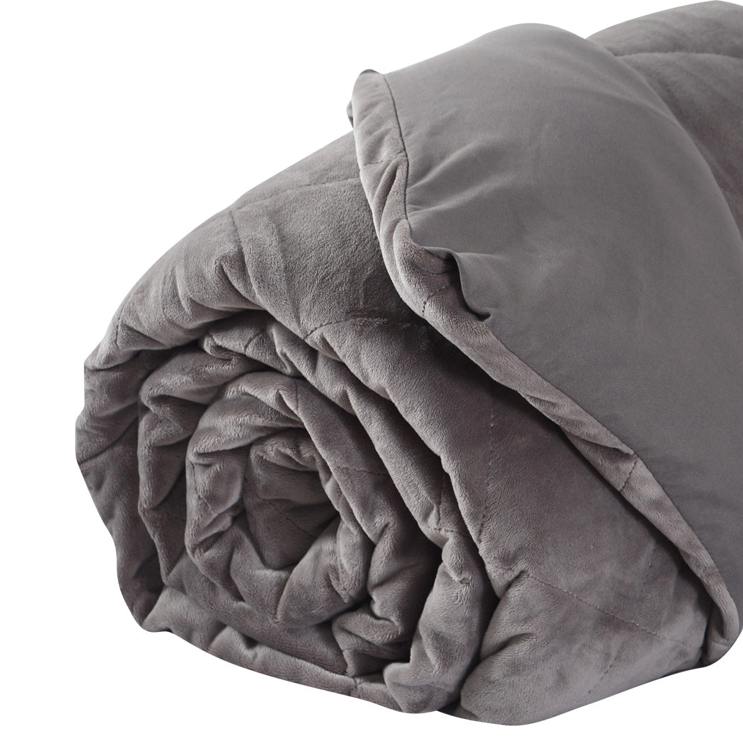 DreamZ 9KG Adults Size Anti Anxiety Weighted Blanket Gravity Blankets Grey - image4