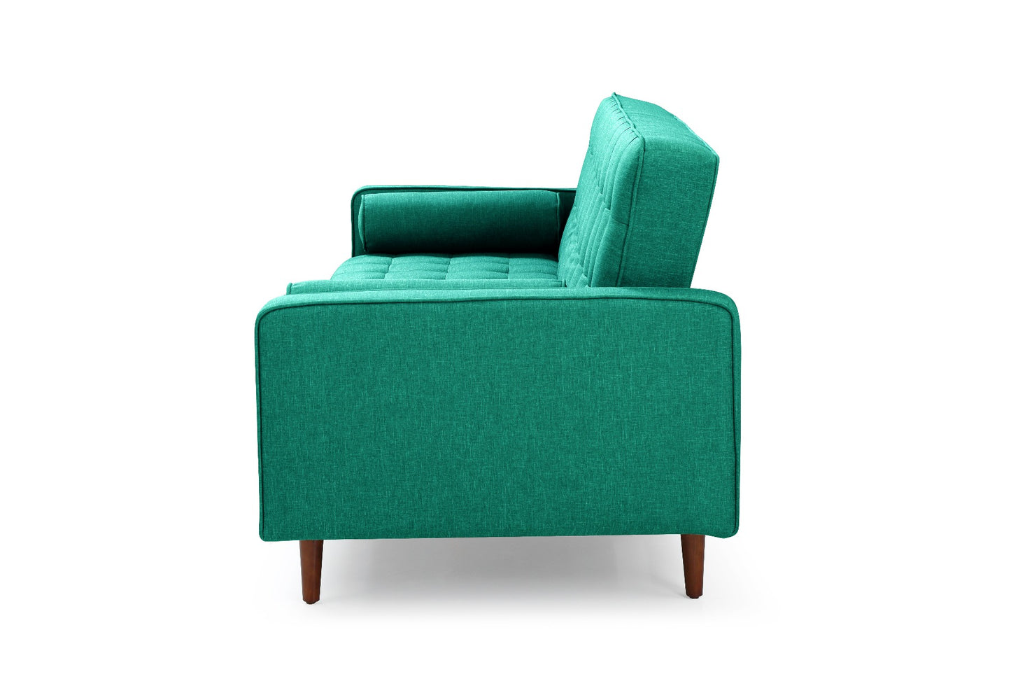 Sofa Bed 3 Seater Button Tufted Lounge Set for Living Room Couch in Velvet Green Colour - image4