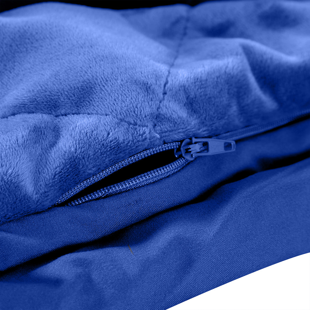 DreamZ 9KG Adults Size Anti Anxiety Weighted Blanket Gravity Blankets Royal Blue - image6