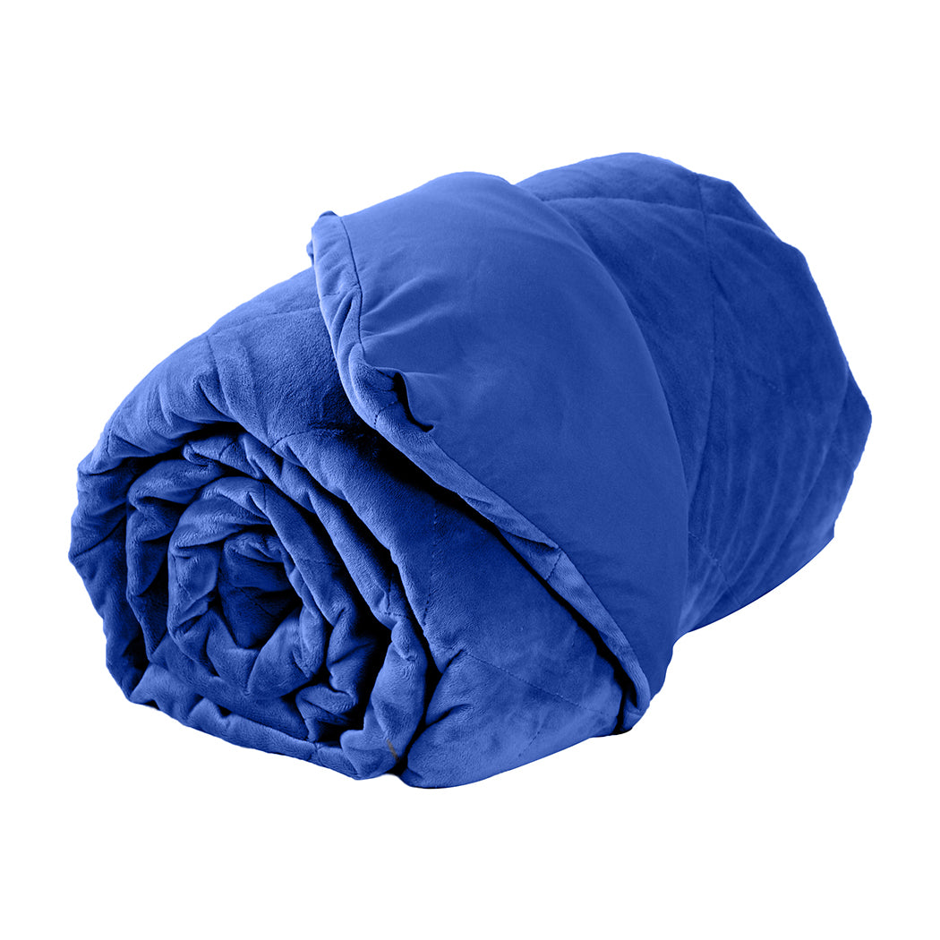 DreamZ 9KG Adults Size Anti Anxiety Weighted Blanket Gravity Blankets Royal Blue - image7