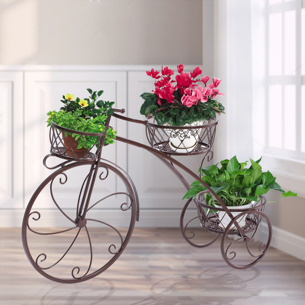 Plant Stand Outdoor Indoor Metal Flower Pots Rack Corner Planter Shelf - image8