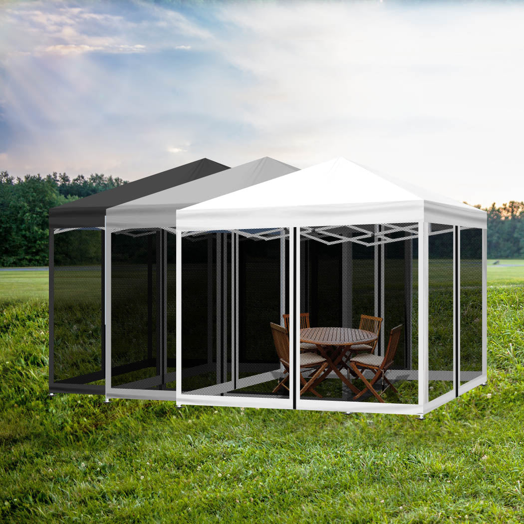 Mountview Gazebo 3x3 Marquee Pop Up Tent Outdoor Canopy Wedding Mesh Side Wall - image8