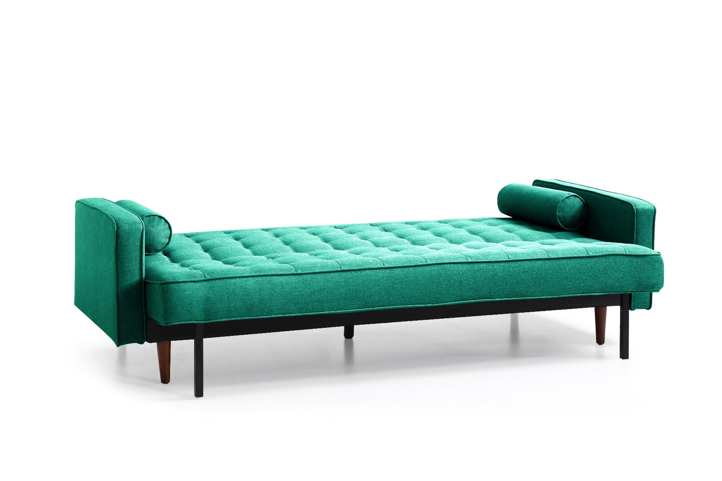 Sofa Bed 3 Seater Button Tufted Lounge Set for Living Room Couch in Velvet Green Colour - image6