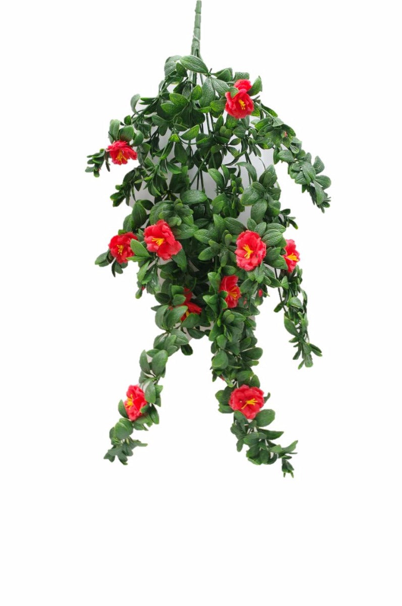 Hanging Red Rose Stem UV 85cm - image3