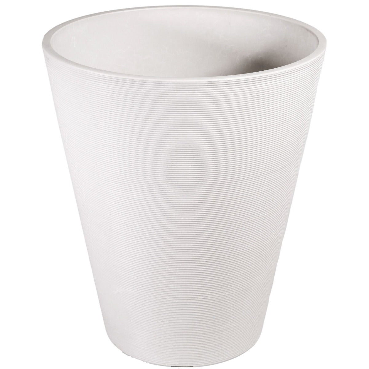 Decorative Textured Round White Planter 47cm - image1