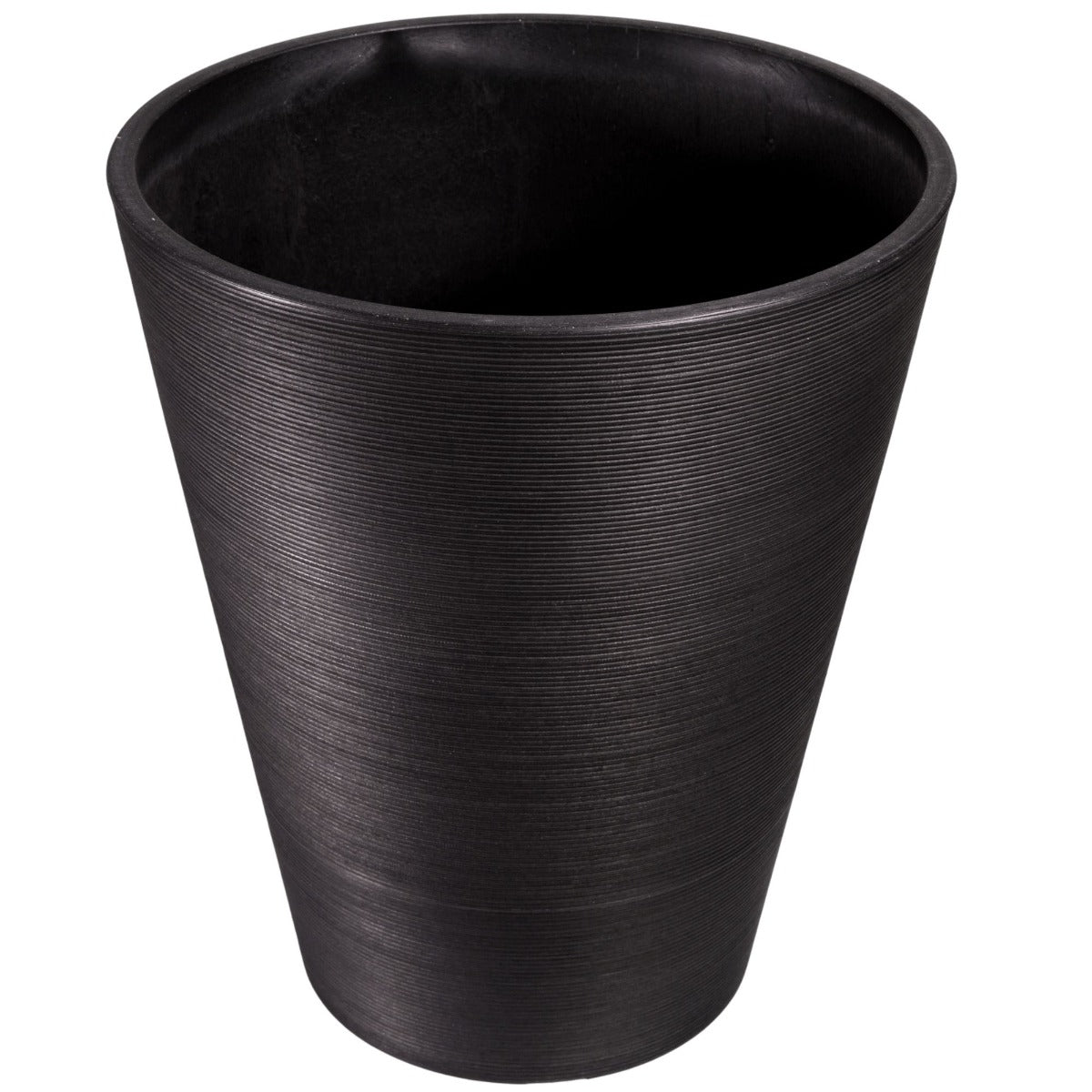 Decorative Textured Round Black Planter 47cm - image1