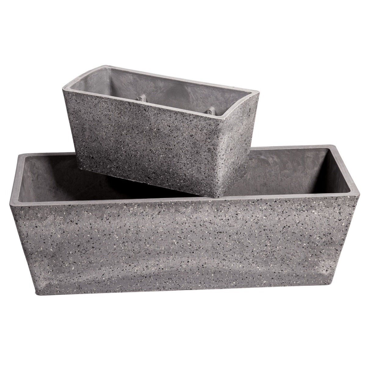 Imitation Stone Grey White Stone Rectangle Planter 50cm - image1