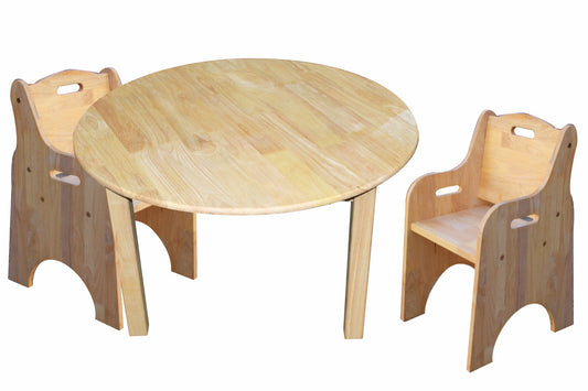 Medium round table and 2 toddler chairs - image1