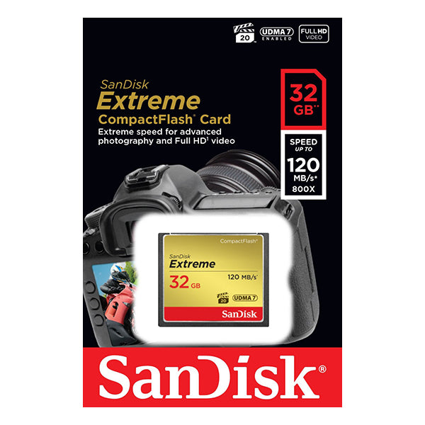 SanDisk 32GB Extreme CompactFlash Card with (write) 85MB/s and (Read)120MB/s - SDCFXSB-032G - image1