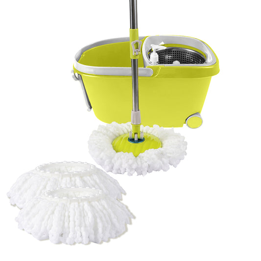 360å¡ Spin Mop Bucket Set Spinning Stainless Steel Rotating Wet Dry Green - image1