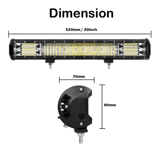 20 inch Philips LED Light Bar Quad Row Combo Beam 4x4 Work Driving Lamp 4wd - image1