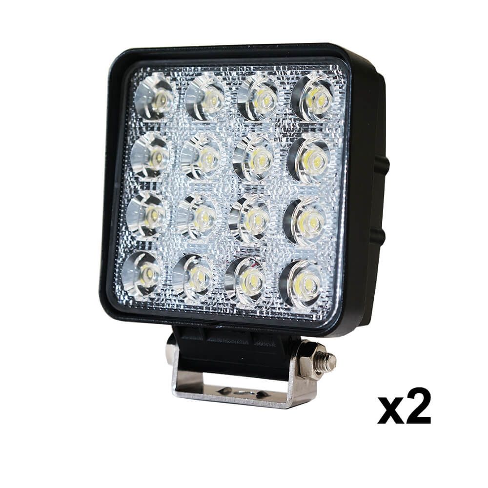 2PCS 48W LED Work Lights FLOOD Lamp Off Road 12V 24V Boat Camping Fishing 80w - image1