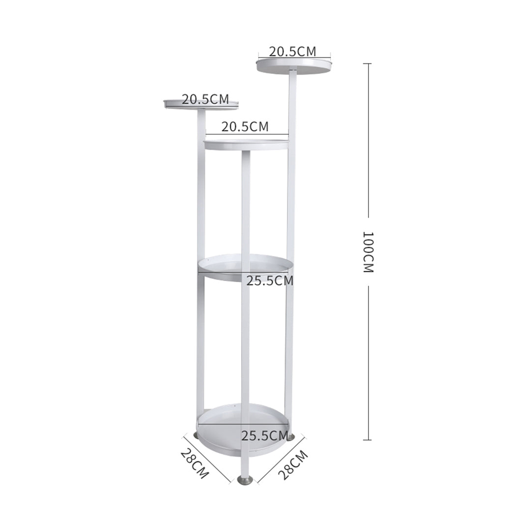 Plant Stand Outdoor Indoor Flower Pots Rack Garden Shelf White 100CM - image3