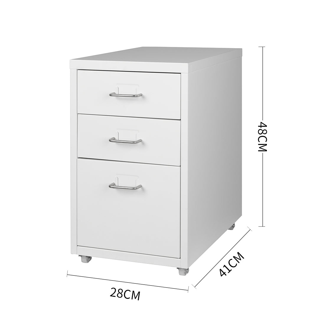 Metal Cabinet Storage Cabinets Folders Steel Study Office Organiser 3 Drawers - image3