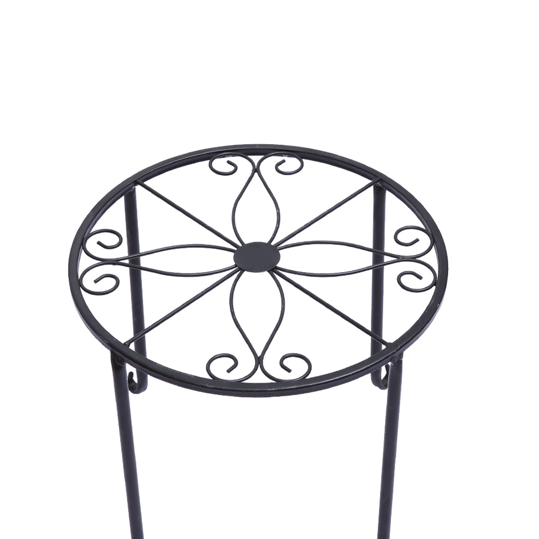 4X Plant Stand Outdoor Indoor Metal Black Flower Pot Garden Decor Rack Round AU - image4